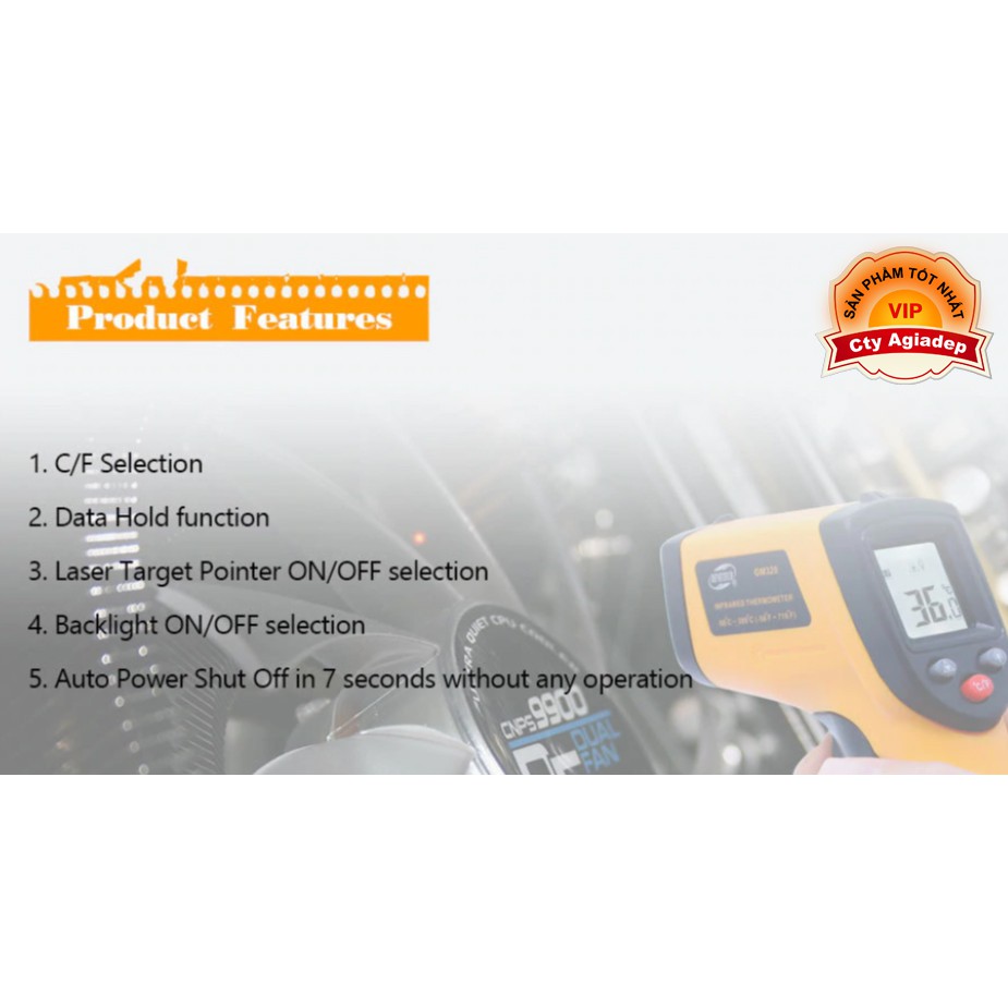 Thiết bị đo nhiệt độ Laser chính xác cao -50 đến 400 độ C HighPrecision AGM320