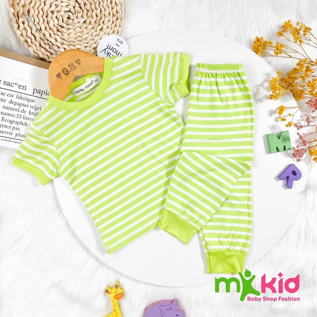 Bộ Minky Mom Cộc Tay Cho Bé  FREE SHIP  Bộ Minky Mom Sọc Chất Cotton cao cấp Co Giãn 4 Chiều Thấm Hút Mồ Hôi Tốt.