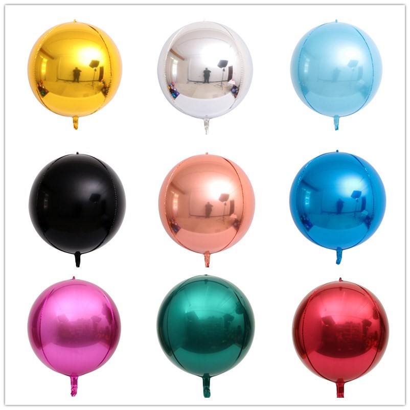 Bong bóng tráng nhôm 4D 10 inch/ 22 inch trang trí tiệc sinh nhật