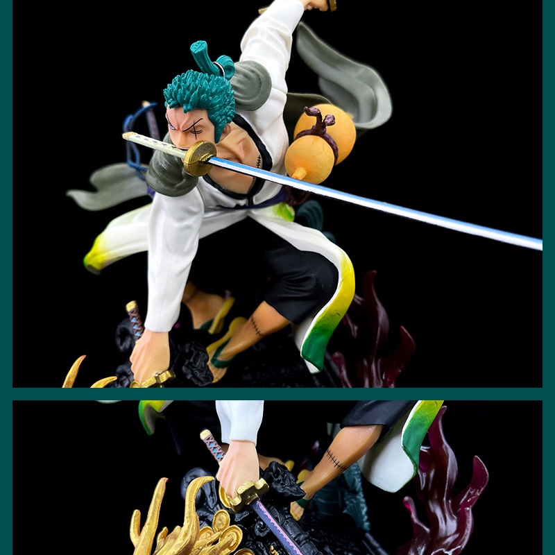 Mô hình Zoro cao 32cm nặng 2kg có hiệu ứng hắc kiếm, figure anime zoro , mô hình one piece nhân vật anime luffy