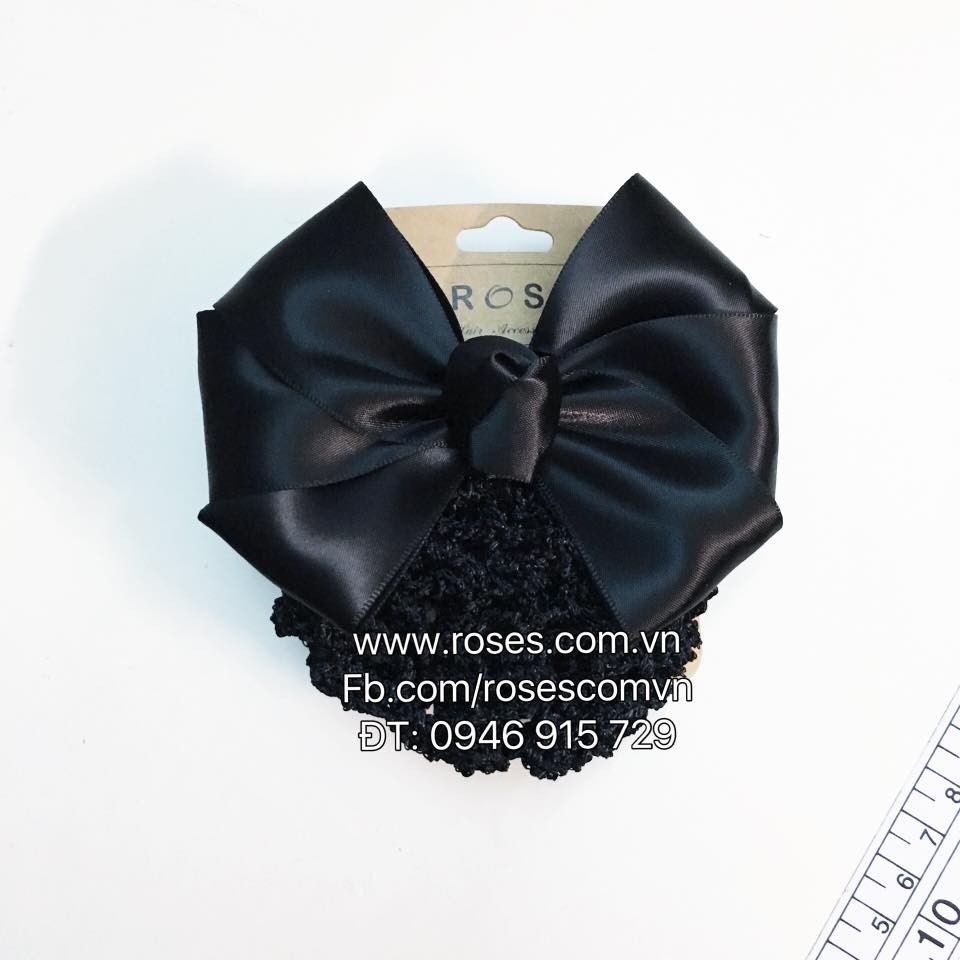 Kẹp nơ có lưới búi ROSES Hair Accessories