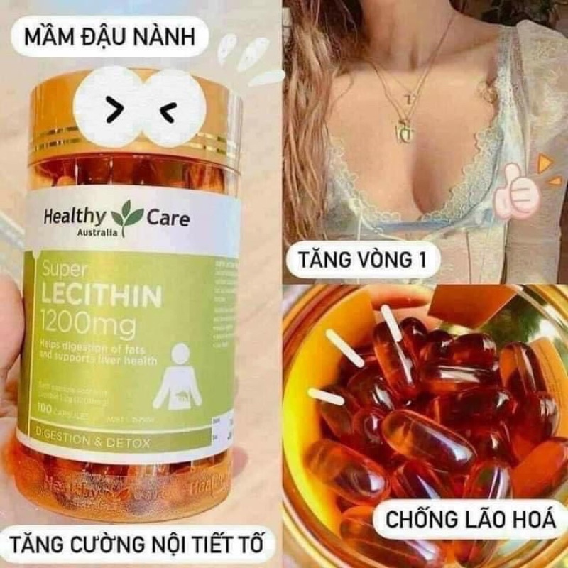 Mầm đậu nành Healthy Care Super Lecithin đẹp da, đào thải độc tố gan, cân bằng nội tiết tố