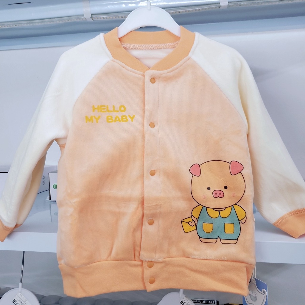 Áo khoác nhung quảng châu loại 1 lót lông mịn cho bé trai / bé gái (8-15kg)