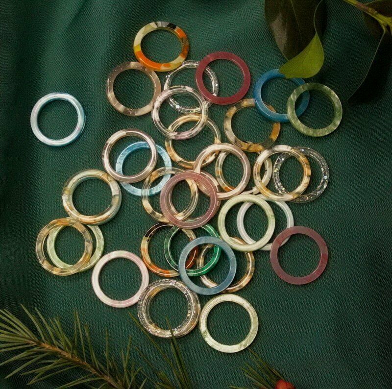 Bộ 5 / 10 Nhẫn Nhựa Acrylic Trong Suốt Nhiều Màu