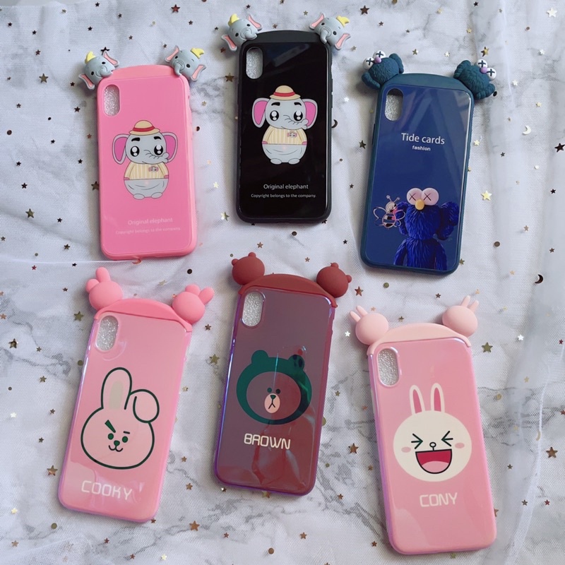 Ốp Lưng iPhone X/Xs Viền Nhựa Dẻo Đầu Thú Ngộ Nghĩnh