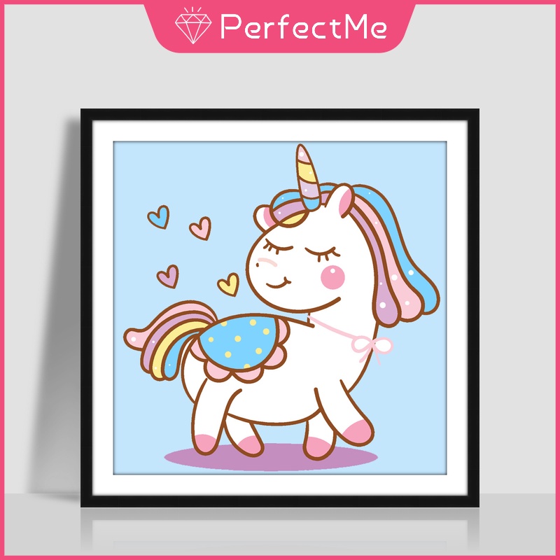 Bộ Tranh Đính Đá 5D Tự Làm Hình Kỳ Lân Hoạt Hình 30x30cm Trang Trí Nhà Cửa