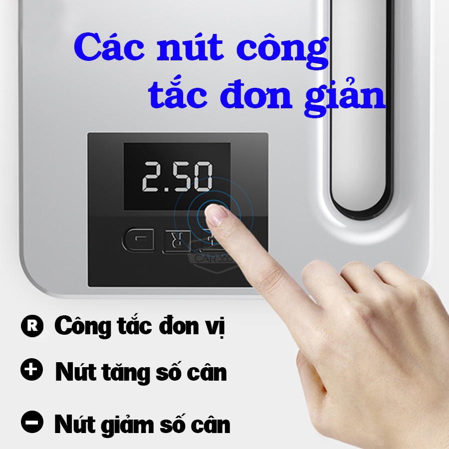 Bơm Lốp Ô Tô, Xe Máy Ngắt Tự Động, Ngắt Tay Tích Hợp Đèn Pin Soi Sáng.