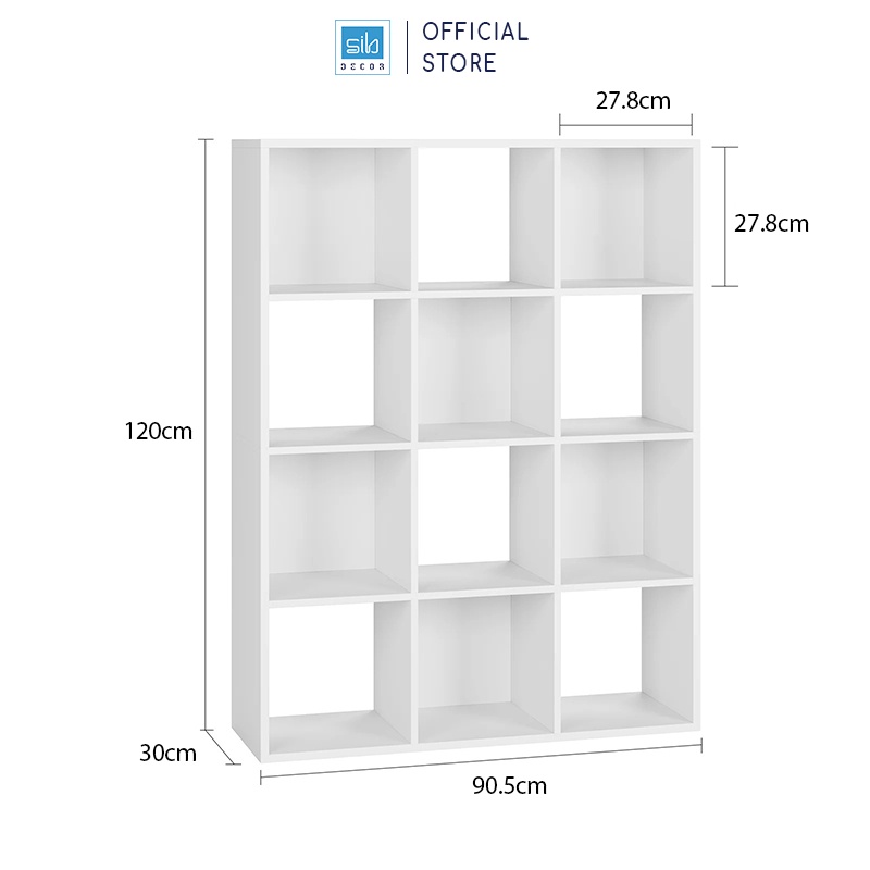Kệ Sách Cube Thương Hiệu SIB Decor Kích Thước 120 x 90.5 x 30cm