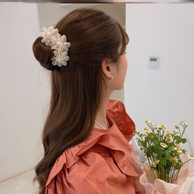 Dây Cột Tóc Ba Bông Cúc Nhỏ Dễ Thương Phong Cách Hàn Quốc Cho Nữ