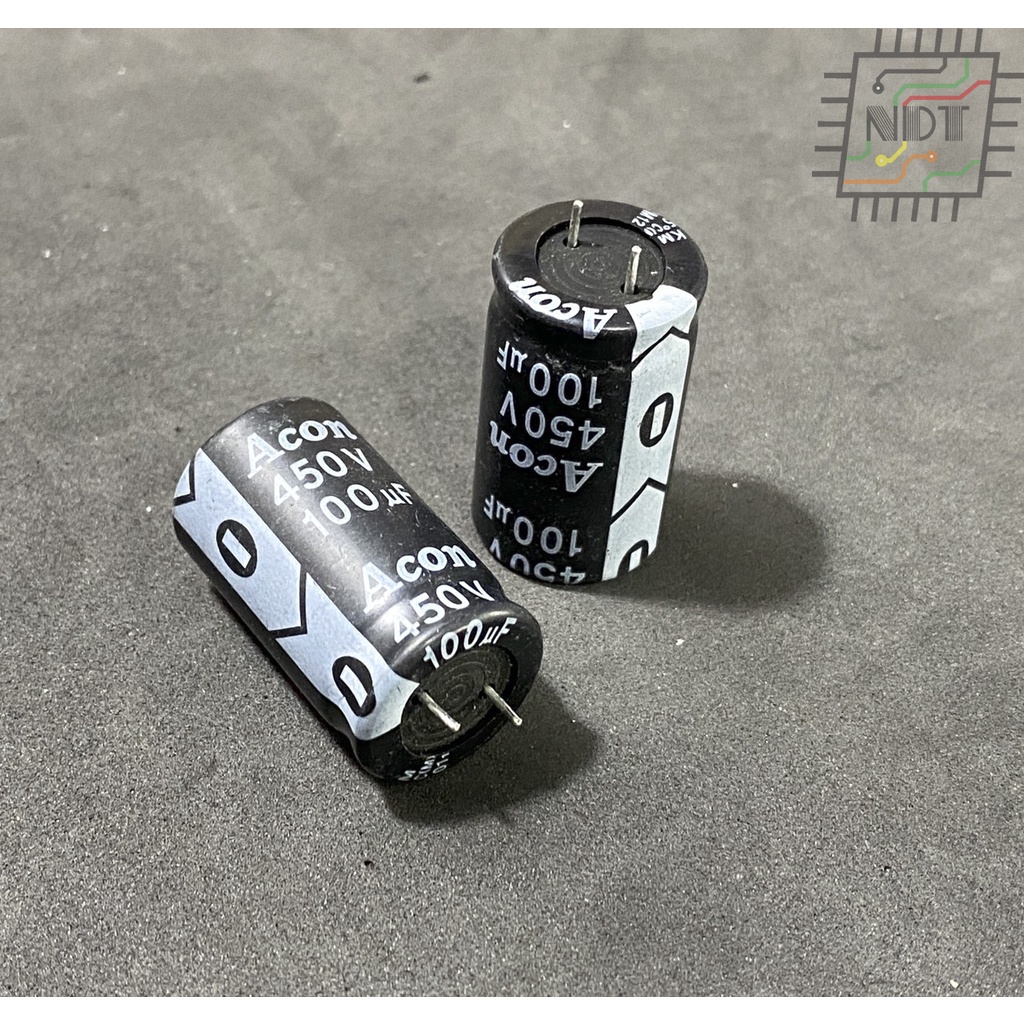 Tụ 450V 100uF Chân Mềm Hàng Tháo Máy 18x30mm