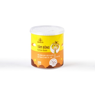 Tăm bông trẻ em Merigo - Bông Bạch Tuyết (330 que/hộp tròn)