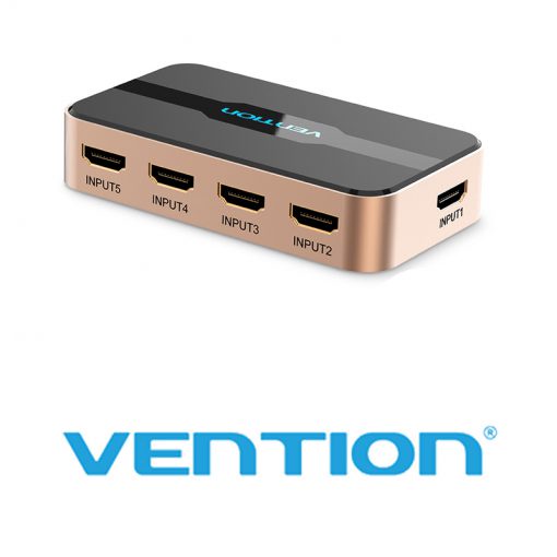 Bộ gộp HDMI 5 vào 1 ra (kèm điều khiển) chính hãng Vention