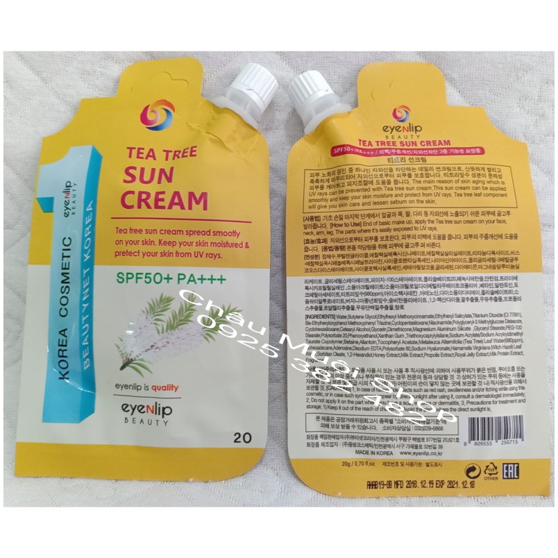 Xả Kho Tuýp Kem Chống Nắng Dưỡng Trắng, Chống Nhăn Trà Xanh SPF 50+PA+++ - Date 18/12/2021