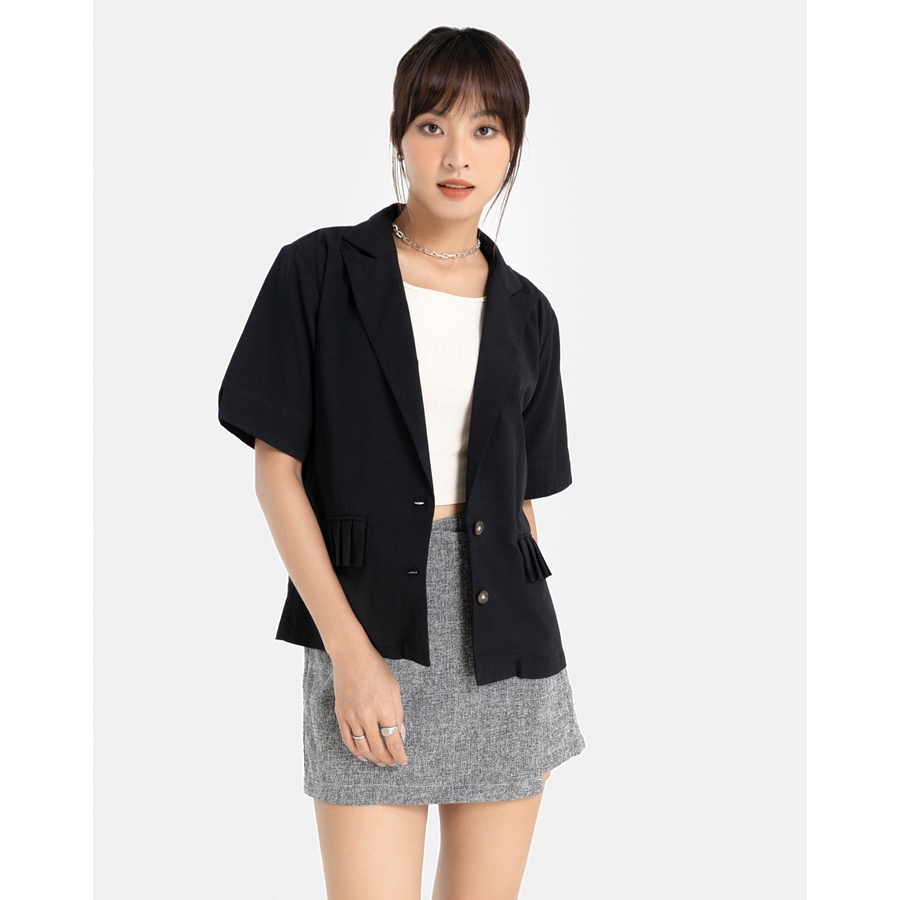 Áo Blazer Nữ Thời Trang JUNO Tay Ngắn JNKHC009