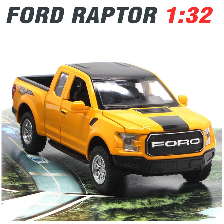 Xe mô hình ô tô Ford F150 Raptor 1:32 Xe ô tô bằng kim loại có âm thanh và đèn