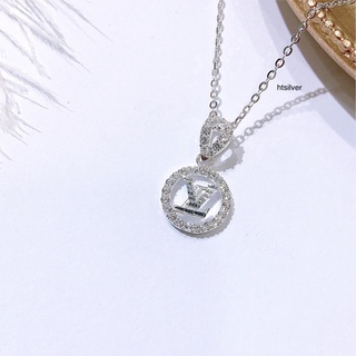 Dây chuyền bạc 925 mặt lv đá