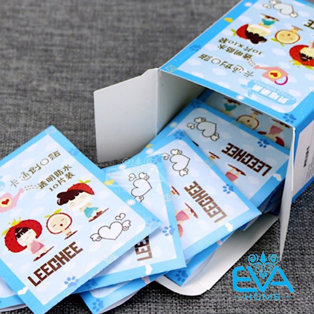 Set 10 Miếng Băng Keo Cá Nhân Hoạt Hình Cute Bandages Trong Suốt