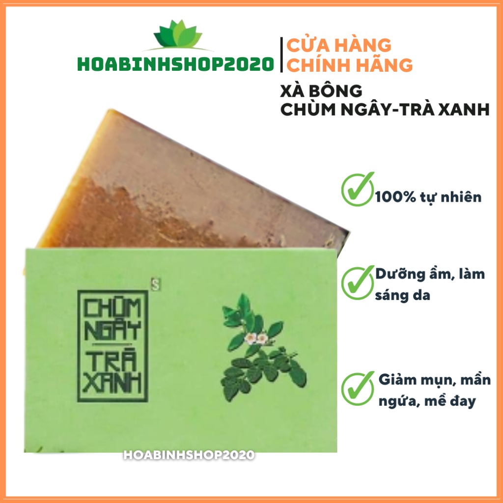 [CHÍNH HÃNG]  Xà Phòng - Xà Bông Sinh Dược Chùm Ngây Trà Xanh Tinh Chất Trầu Không HandMade 100gram