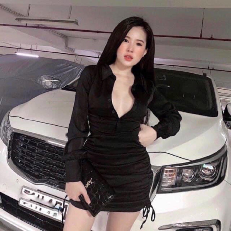 Đầm sơ mi rút eo # bigsize từ 55=>90 kg
