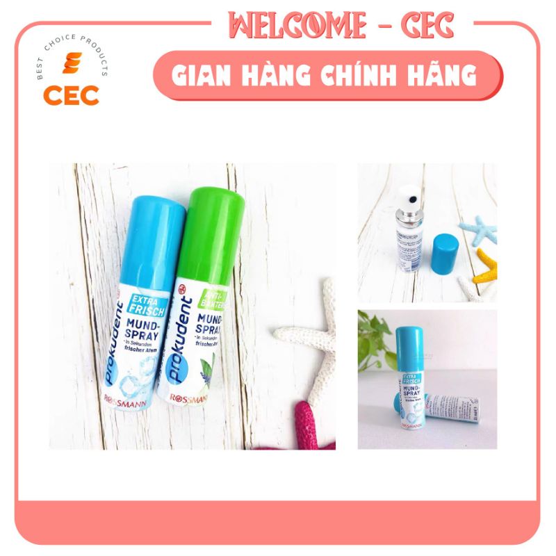 Xịt thơm miệng chính hãng Denkmit Đức, Lọ 15ml Prokudent khử mùi hôi miệng khử khuẩn hương tươi mát thảo mộc [CEC Store]