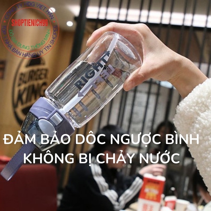 Bình Nước Cute Dùng Học Sinh, Người Đi Làm Rất  An Toàn, Siêu Bền Có Ống Hút Chống Sặc, Bình Đựng Nước Nhựa Cao Cấp.