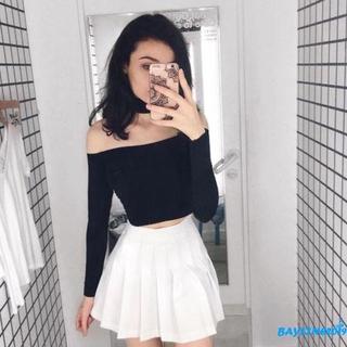 Bay-thời trang mùa hè dành cho nữ đi học xếp ly gợi cảm Váy Mini