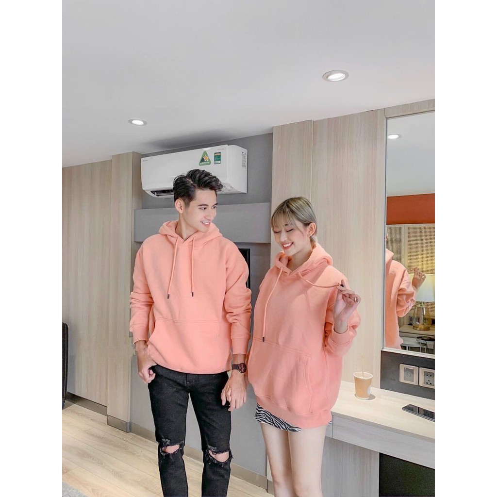 Áo hoodie trơn basic Unisex vải thun nỉ bông đơn giản dễ mặc dễ phối đồ | BigBuy360 - bigbuy360.vn