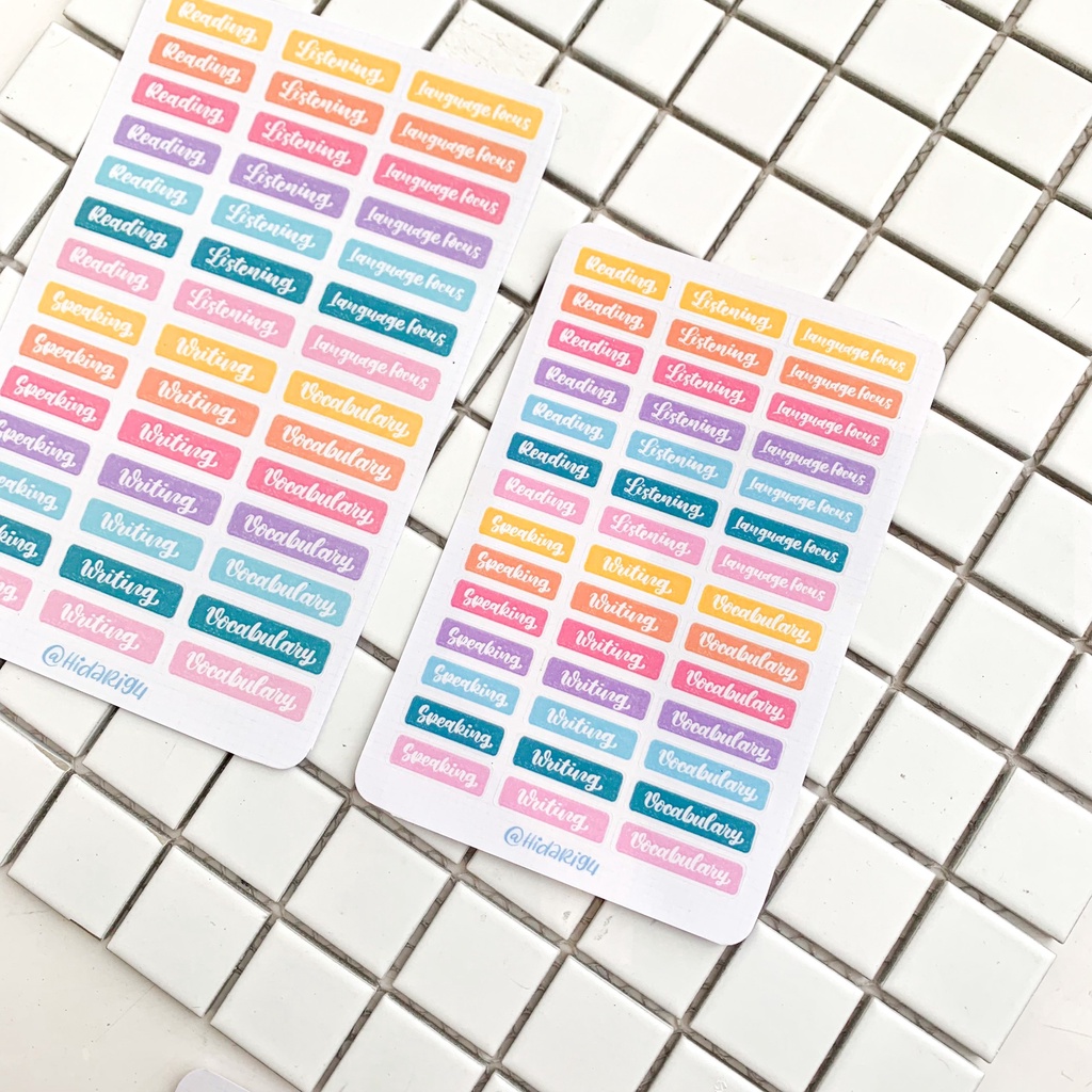 Mini - Sticker Đề Mục Anh Văn - Sticker Ham Học / Hidari