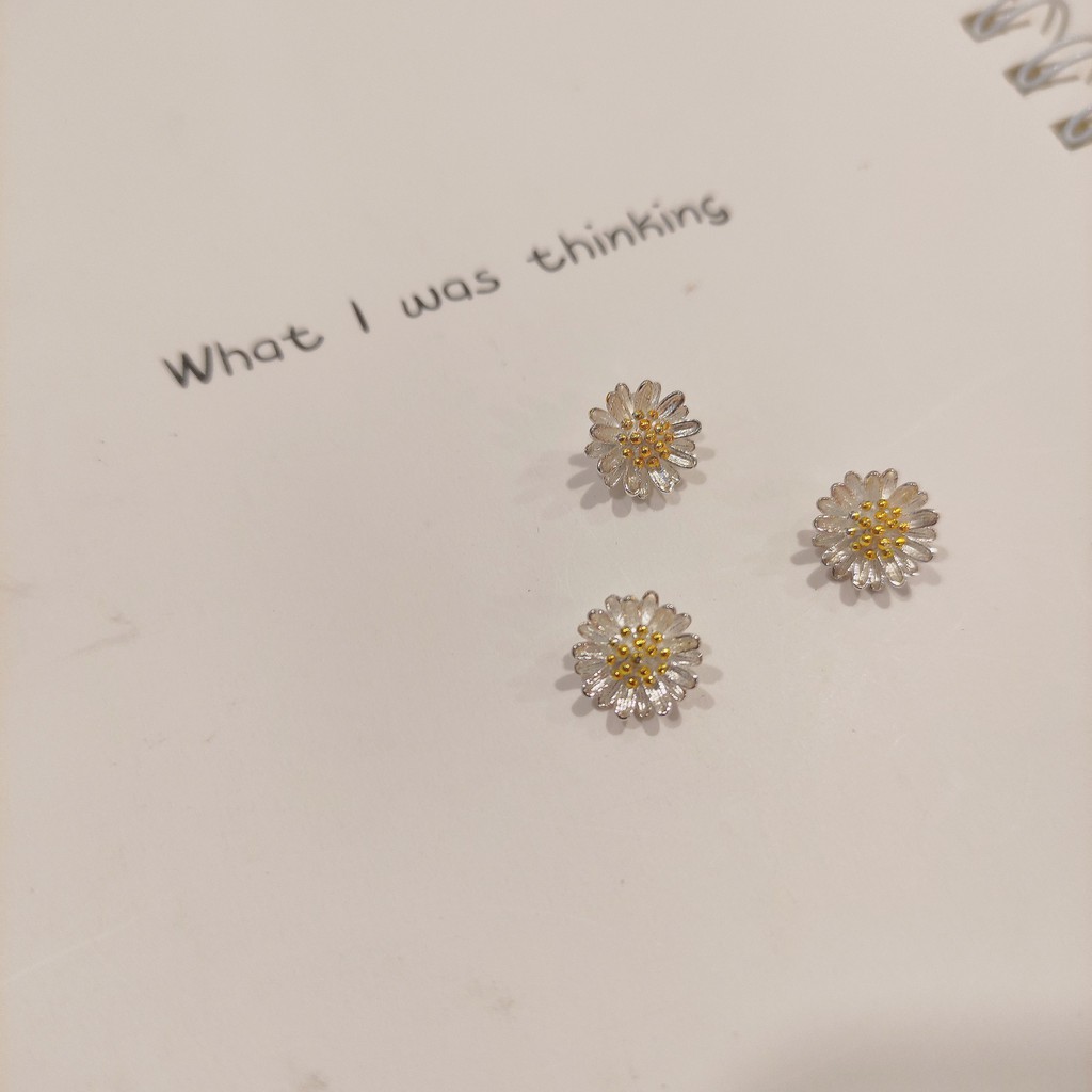 Mặt vòng cổ hoa cúc bạc s925