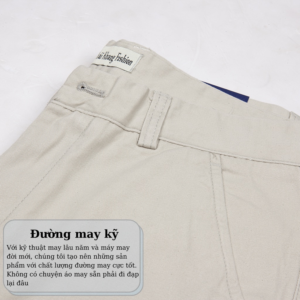 Quần short kaki nam THÁI KHANG vải cotton 100% dày mềm QKAKI13