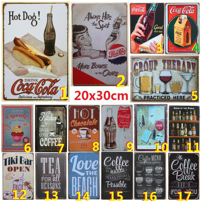 Biển Hiệu Kim Loại Hình Lon Coca Cola 20x30cm
