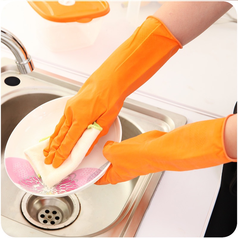 Găng Tay Rửa Bát Cao Su Hàng Dày Chất Lượng Cao - Bao Tay Rửa Chén Nhà Bếp Chọn Size