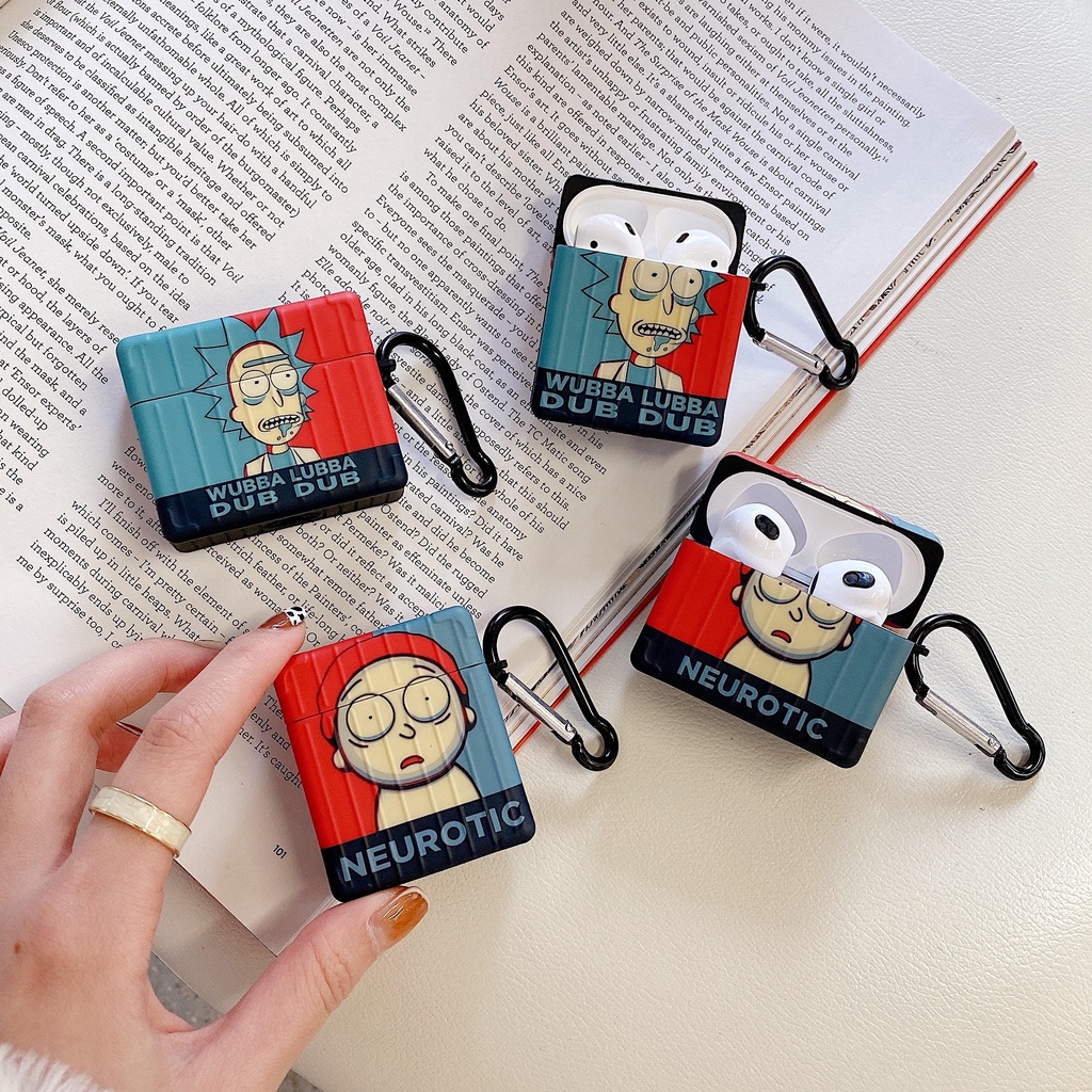 Vỏ Bảo Vệ Hộp Sạc Tai Nghe AirPods3 AirPods3 Pro 2Gen Họa Tiết Hoạt Hình Rick Morty Dễ Thương Ốp