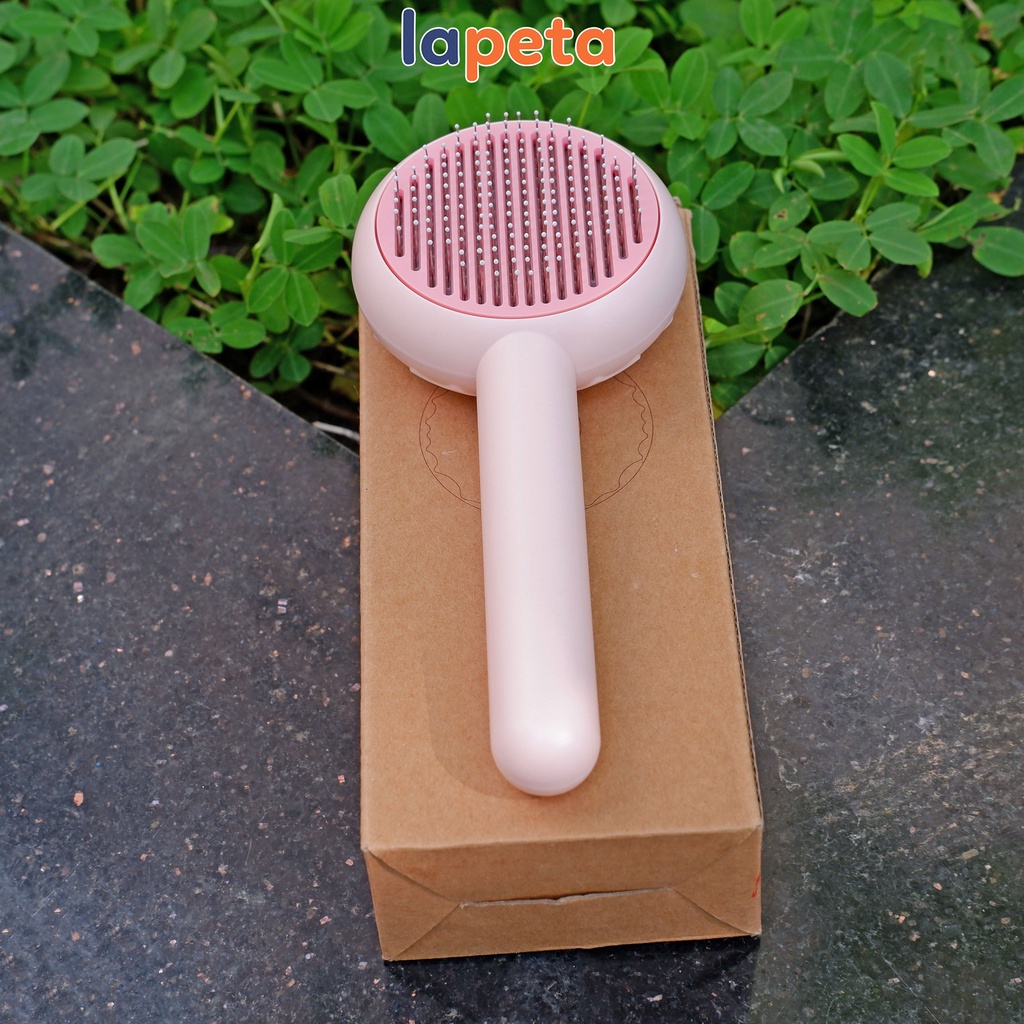 Lược chải lông cho chó mèo poodle phốc sóc mèo lông ngắn dài thú cưng có nút bấm cao cấp Lapeta