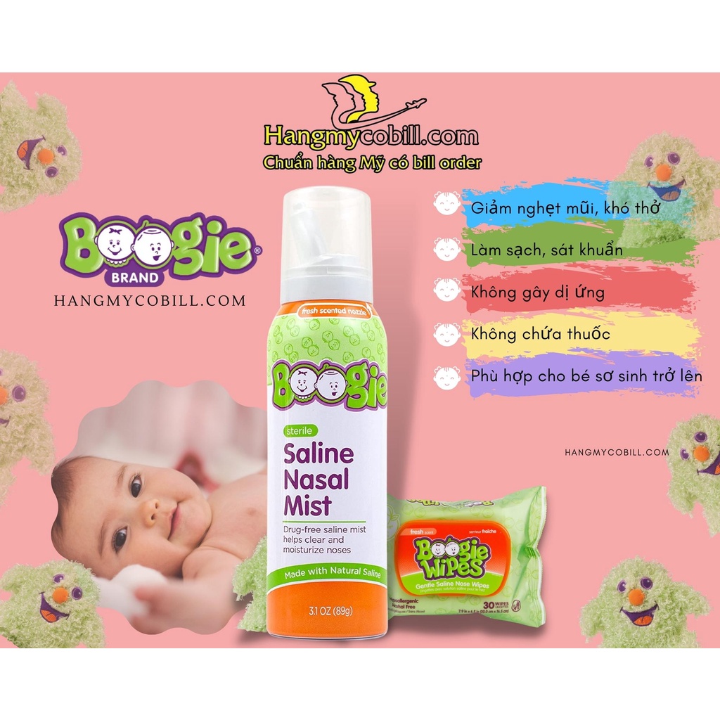 XỊT MŨI VÔ TRÙNG, KHÁNG KHUẨN BOOGIE MIST