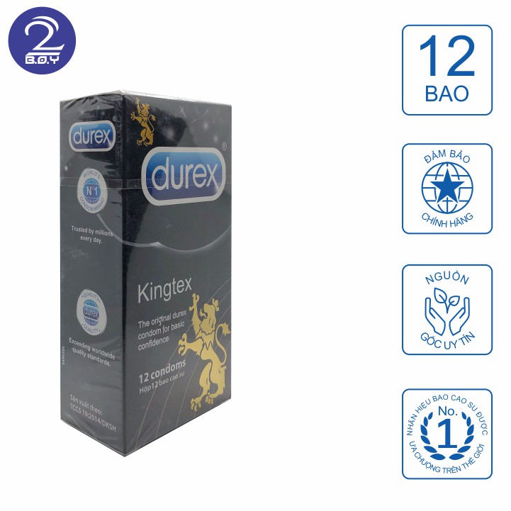 Bao Cao Su Durex Kingtex (hộp 12 bao) – Kích thước khiêm tốn