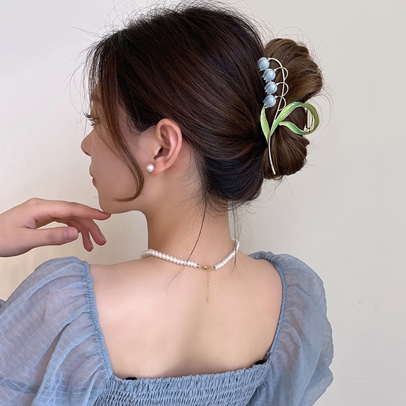 Kẹp Tóc Kim Loại Hình Hoa Lily Thời Trang Cho Nữ