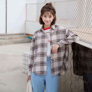 Sơ mi kẻ oversize