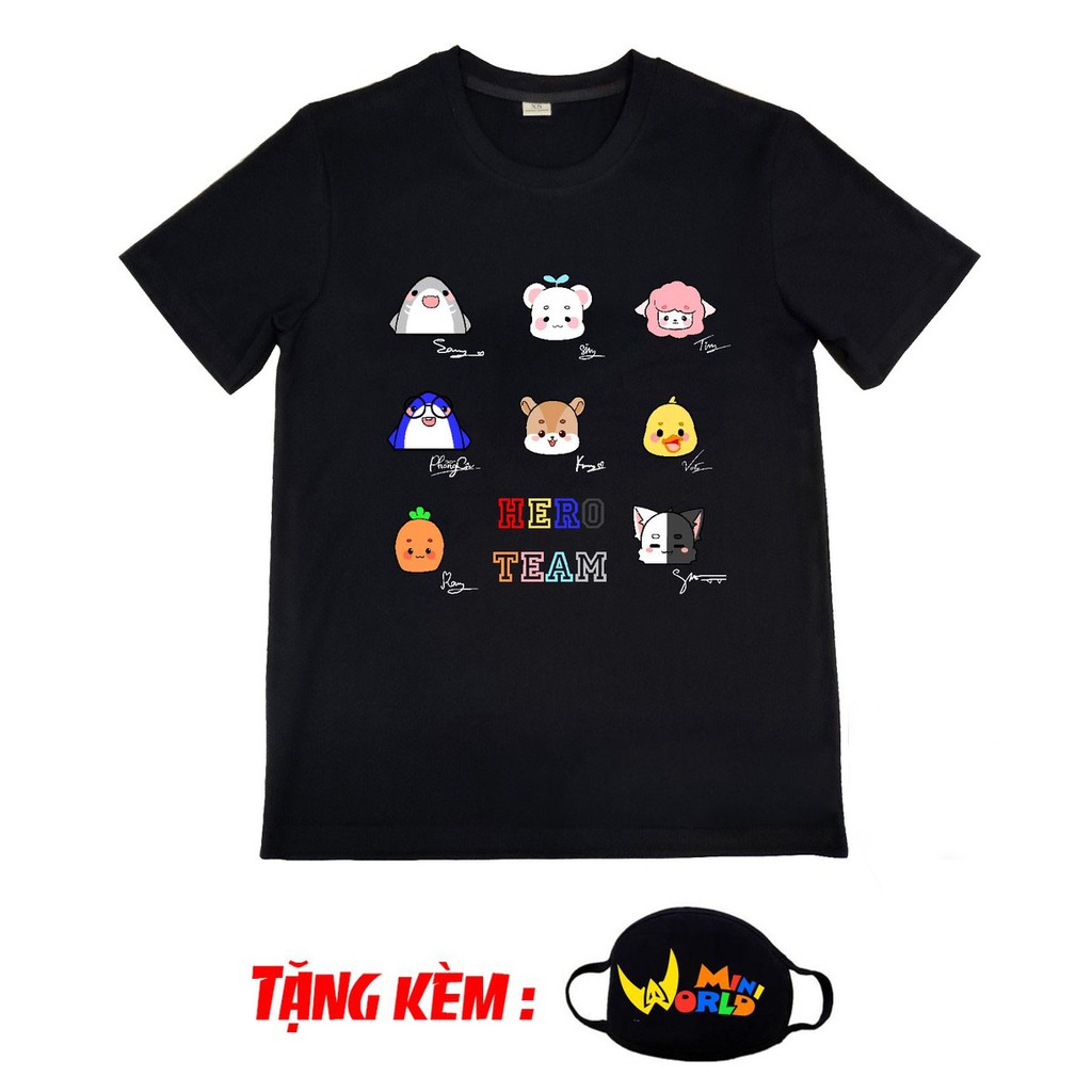 🔥HOT🔥 Áo thun Linh Vật Hero Team - Mẫ áo Mini World Hero Team cực chất kèm quà tặng