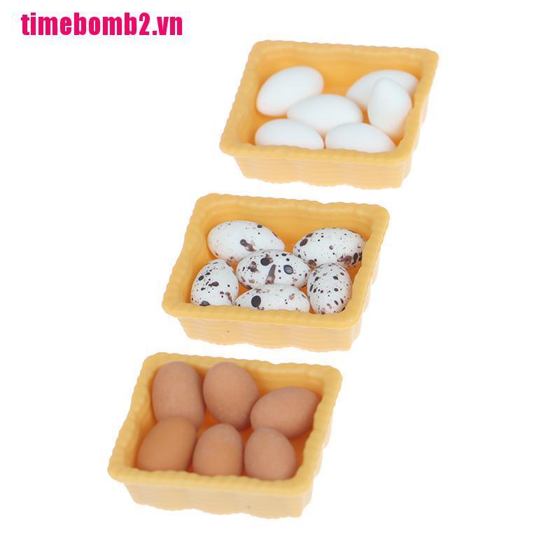 Khay đựng trứng mini trang trí nhà búp bê tỉ lệ 1:1