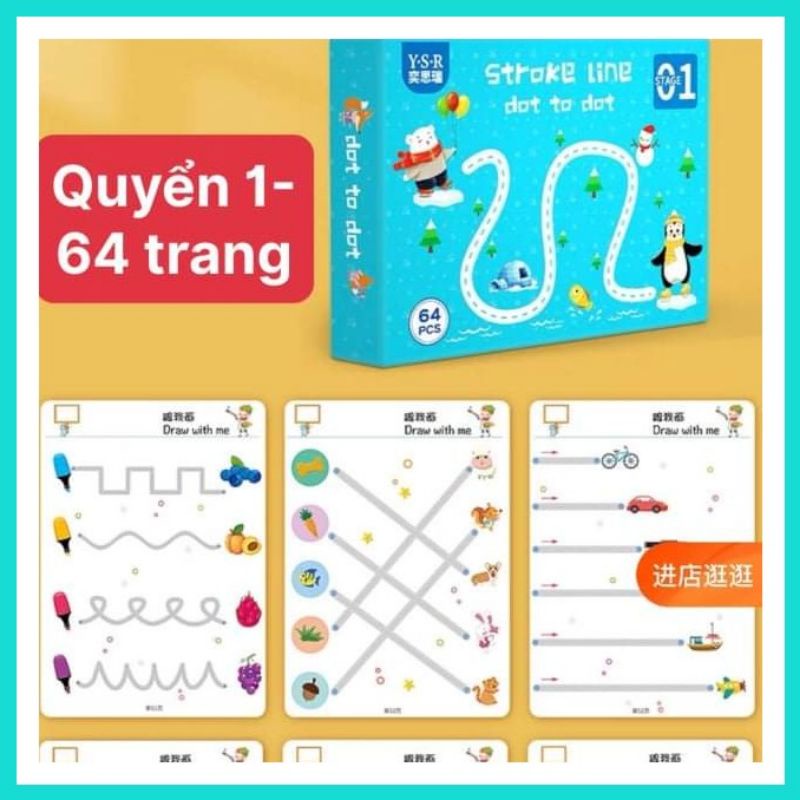 Đồ chơi học liệu thông minh 64 trang giúp bé làm quen với chữ số, chữ cái, màu sắc hình khối...giúp bé phát triển tư duy