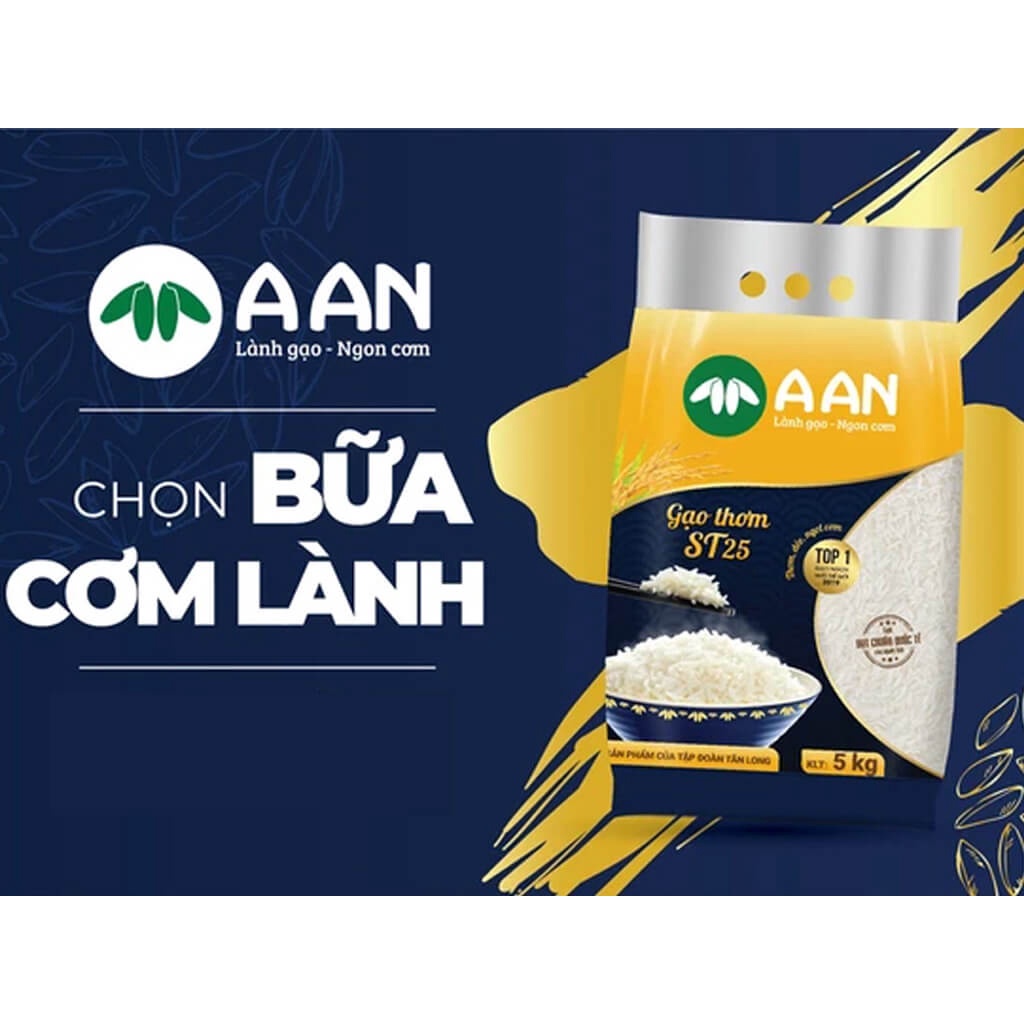 Gạo thơm A An ST25 túi 5kg - HSD LUÔN MỚI