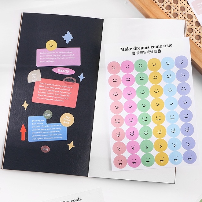SET 6 TỜ STICKER NGÀY THÁNG, SỐ, CHỮ NHIỀU MÀU CUTE