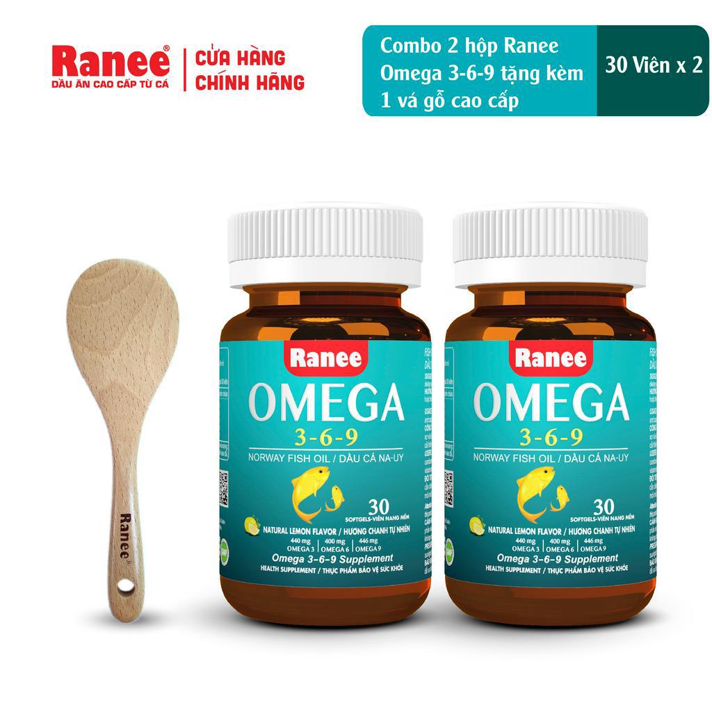 Combo 2 hộp Ranee Omega 3-6-9 tặng kèm 1 vá gỗ cao cấp (30 viên/hộp x 2 hộp)