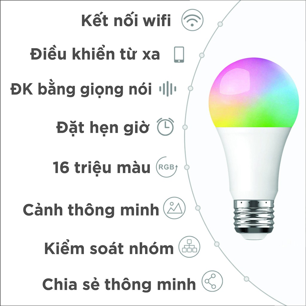 Bóng đèn Led 3E kết nối WiFi thông minh 11W