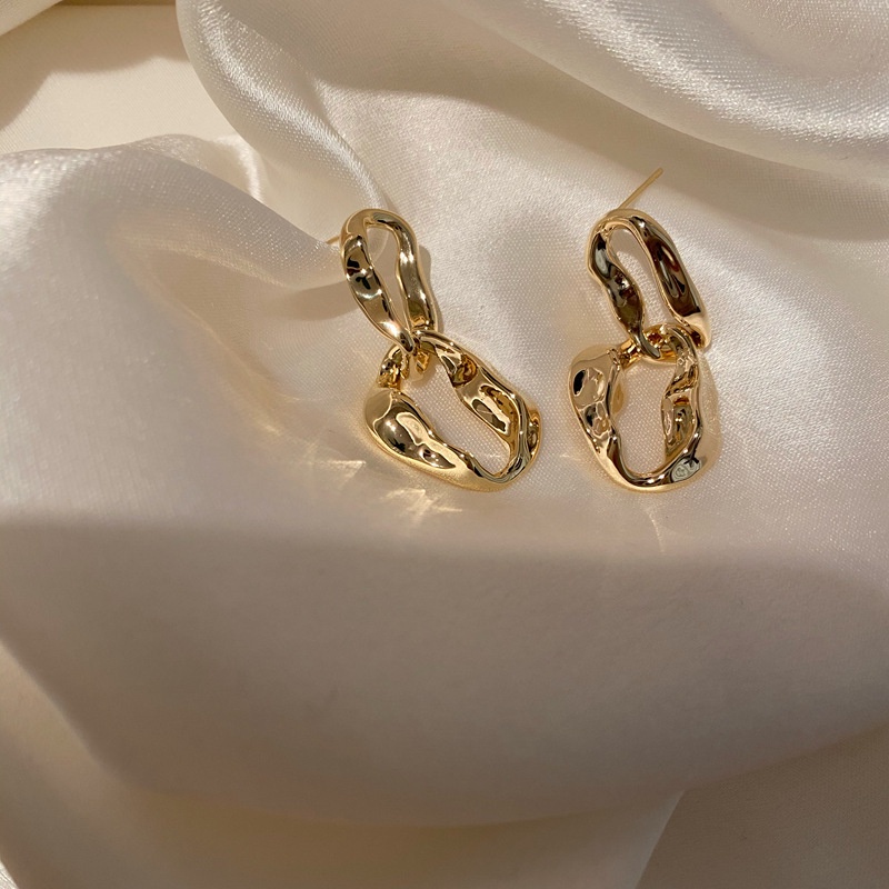 Bông tai mạ bạc 925 thiết kế hình học độc đáo thời trang 2021