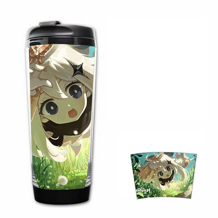 Bình nhựa đựng nước in hình GENSHIN IMPACT game anime chibi xinh xắn độc đáo