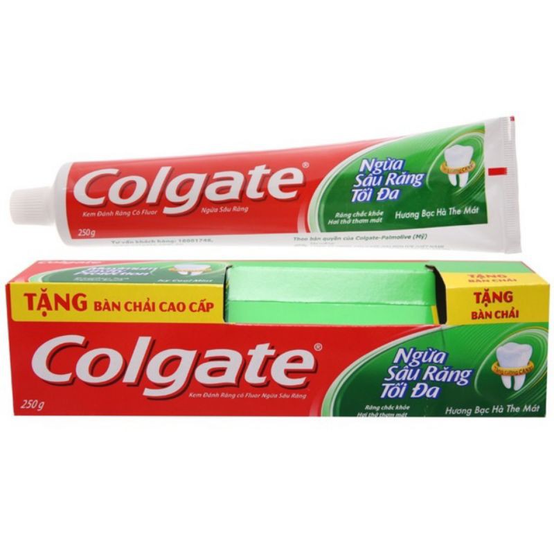 kem đánh răng colgate tặng bàn chải lông tơ