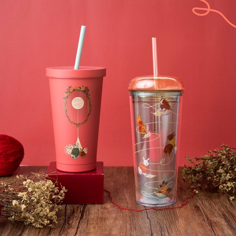 Bình Starbucks Cold Cup Stainless Steel Bunnies Knit The Moon 18Oz