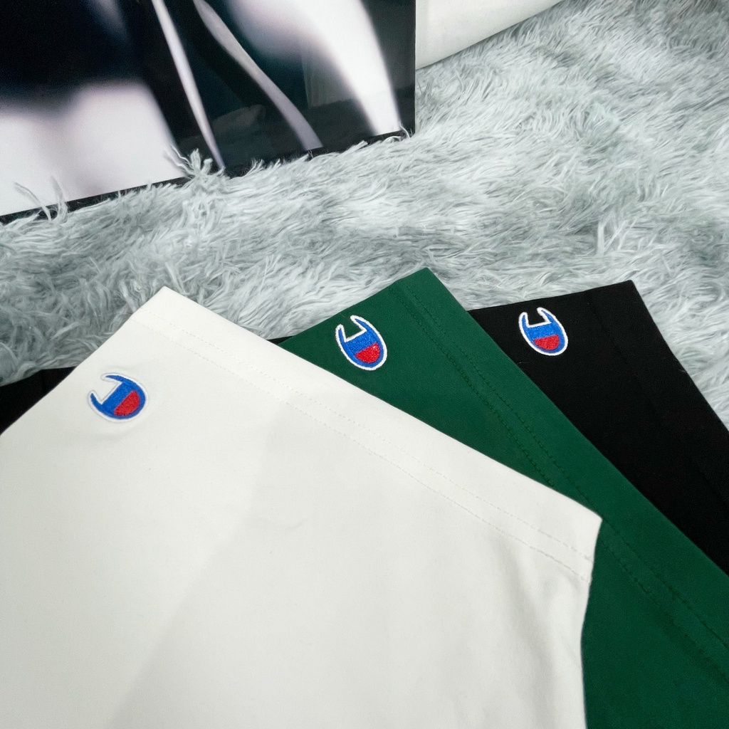 Áo thun CHAMPION ,Unisex nam nữ form rộng Oversize chất Cotton logo thêu mặt trước